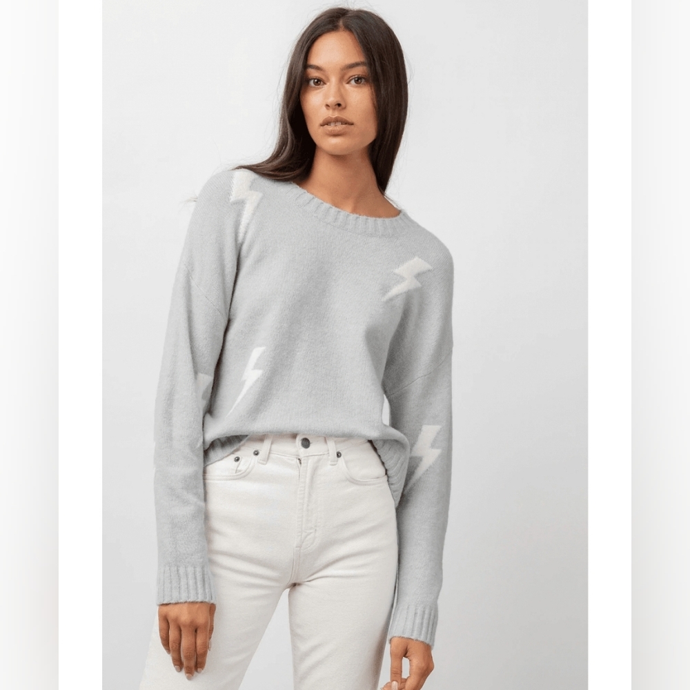 Rails Perci Sweater in Grey White Lightning